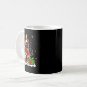 Kerstman Duitse Herder met Elf Kat Kerstlicht Koffiemok (Voorkant links)
