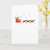 Kerstman Duitse Herder Rendier Kerstmis Kaart (Gele Bloem)