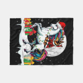 Kerstman Duitse herder rijden Eenhoorn Kerst Eigen Fleece Deken (Voorkant (Horizontaal))