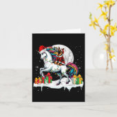 Kerstman Duitse herder rijden Eenhoorn Kerst Eigen Kaart (Gele Bloem)