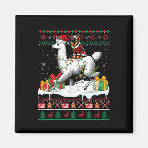 Kerstman Duitse herder Rijdende lama Kerstzweet Magneet