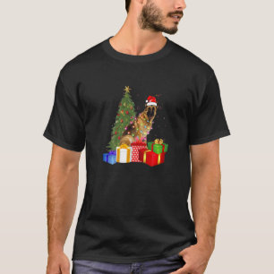 Kerstman Duitse Herdershond Kerstboom Licht Hond T-shirt