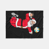 Kerstman Dunking A Volleybal Funny X Fleece Deken (Voorkant (Horizontaal))