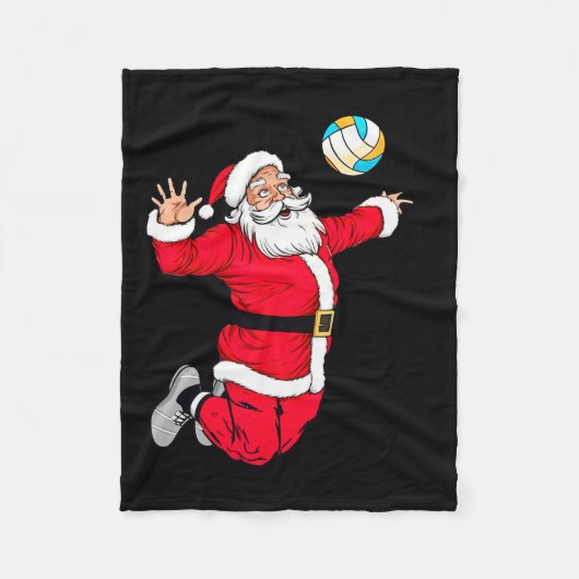 Kerstman Dunking A Volleybal Funny X Fleece Deken (Voorkant)