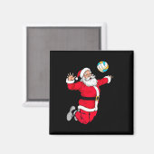 Kerstman Dunking A Volleybal Funny X Magneet (Voorkant / Achterkant)