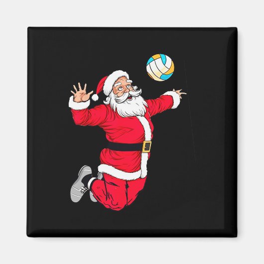 Kerstman Dunking A Volleybal Funny X Magneet (Voorkant)