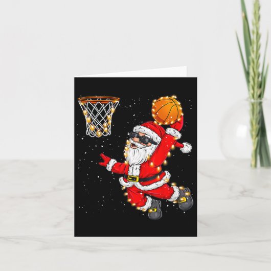 Kerstman Dunking een Bysketbyll Xmas Fo Kaart (Voorkant)