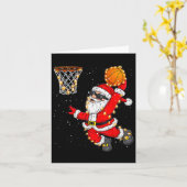 Kerstman Dunking een Bysketbyll Xmas Fo Kaart (Gele Bloem)
