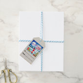Kerstman Dwerg En Kerstcadeaus Van De slee Van Ker Cadeaulabel (Met Touw)