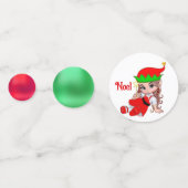 Kerstman Dwerg, Fee & Groen Rood Confetti (Achterkanten)