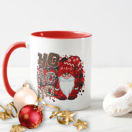 Kerstman Dwerg Luipaardprint Ho Ho Ho Kerstmis Mok