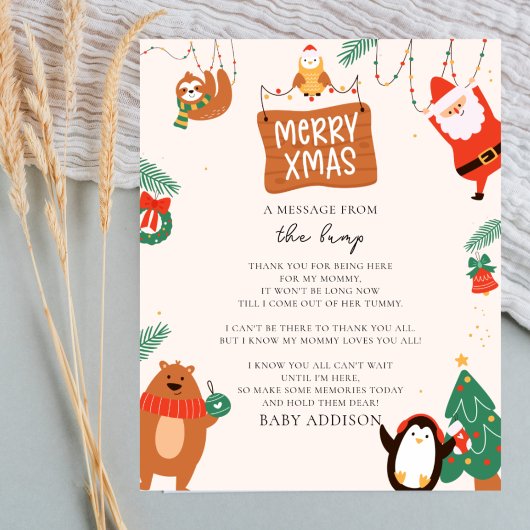 Kerstman, een bericht van het hobbelteken poster