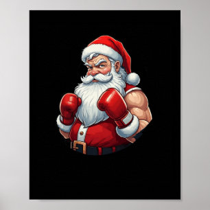 Kerstman Een Bokser Grappig Kerstboksen Ho-ly Knoc Poster