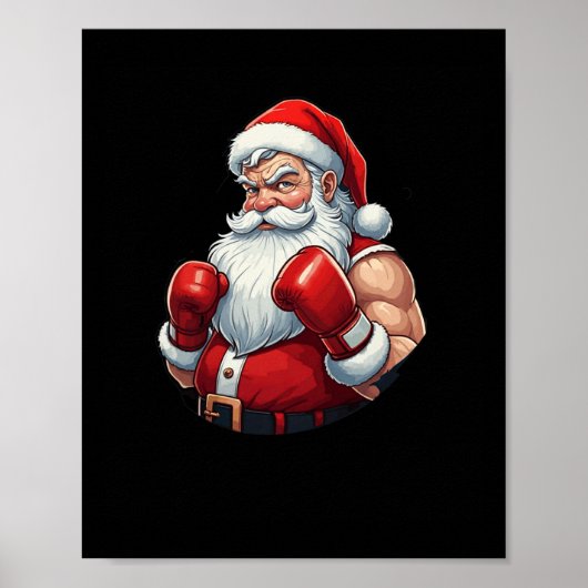 Kerstman Een Bokser Grappig Kerstboksen Ho-ly Knoc Poster (Voorkant)