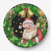 Kerstman: een feestelijk icoon papieren bordje (Voorkant)