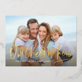 Kerstman, één foto leuk folie feestdagenkaart