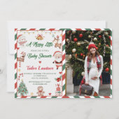 Kerstman een vrolijk klein Baby shower foto Kaart (Voorkant)