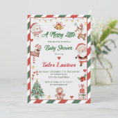 Kerstman Een vrolijk klein Baby shower Kaart (Staand voorkant)