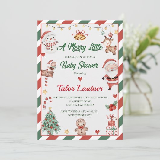 Kerstman Een vrolijk klein Baby shower Kaart (Staand voorkant)