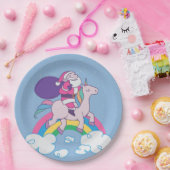 Kerstman Eenhoorn Papieren Bordje (Feest)