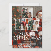 Kerstman eenvoudig elegante familie kerst Foto Feestdagenkaart (Voorkant)