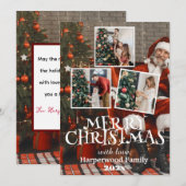 Kerstman eenvoudig elegante familie kerst Foto Feestdagenkaart (Voorkant / Achterkant)