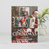 Kerstman eenvoudig elegante familie kerst Foto Feestdagenkaart (Staand voorkant)