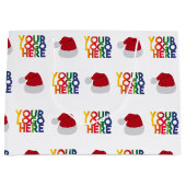 Kerstman, eenvoudige zakelijke Logo — kerstman Groot Cadeauzakje (Voorkant)