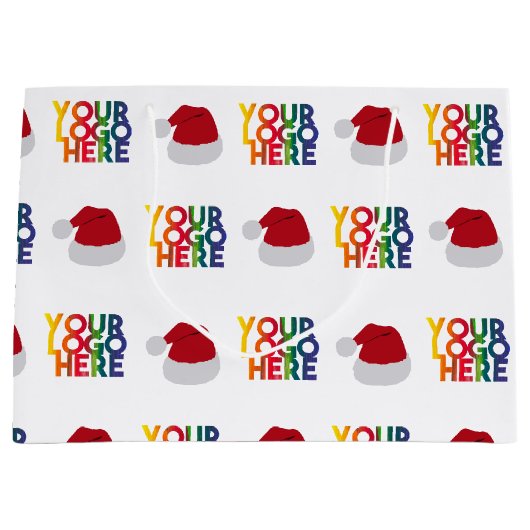 Kerstman, eenvoudige zakelijke Logo — kerstman Groot Cadeauzakje (Voorkant)