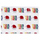 Kerstman, eenvoudige zakelijke Logo — kerstman Groot Cadeauzakje (Achterkant)