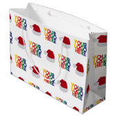 Kerstman, eenvoudige zakelijke Logo — kerstman Groot Cadeauzakje (Achterkant Gekanteld)