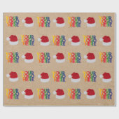 Kerstman, eenvoudige zakenman, Santa Hat Kraft Cadeaupapier (Vlak)