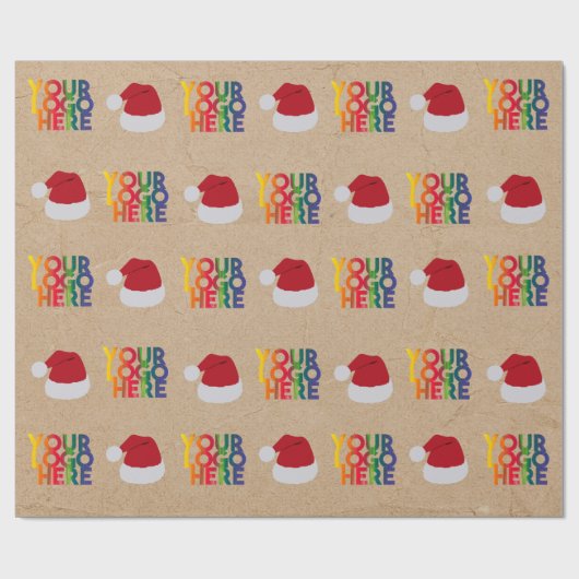 Kerstman, eenvoudige zakenman, Santa Hat Kraft Cadeaupapier (Vlak)