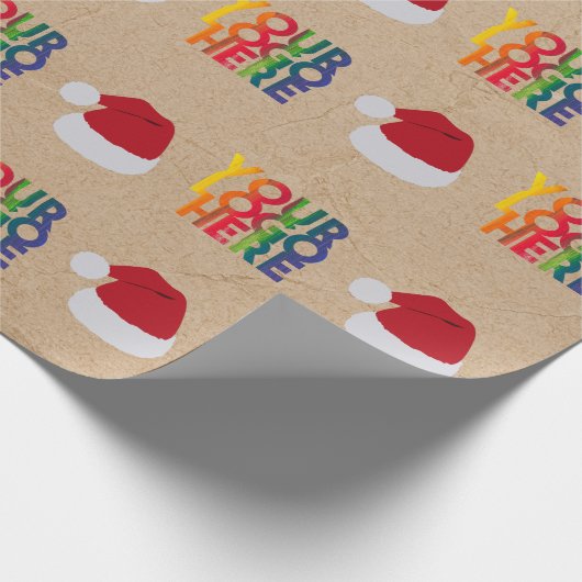 Kerstman, eenvoudige zakenman, Santa Hat Kraft Cadeaupapier (Hoek)