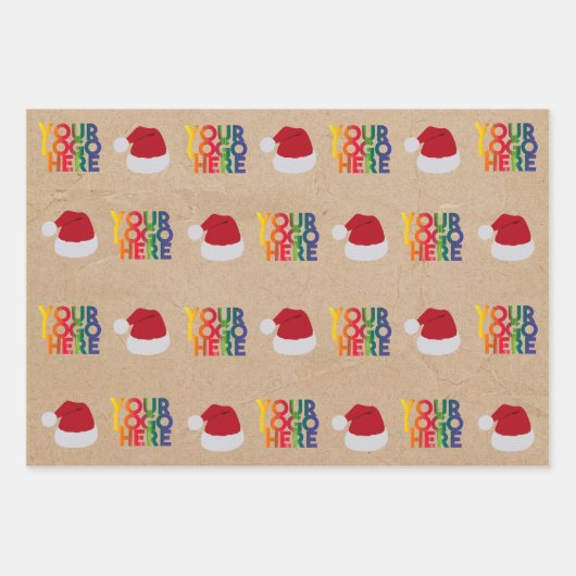 Kerstman, eenvoudige zakenman, Santa Hat Kraft Inpakpapier Vel (Voorkant 2)