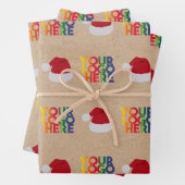 Kerstman, eenvoudige zakenman, Santa Hat Kraft Inpakpapier Vel (In situ)