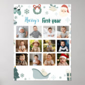 Kerstman eerste jaar foto mijlpaal teken poster (Voorkant)