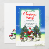 Kerstman eerste stop kinderkerstfeest kaart (Voorkant / Achterkant)