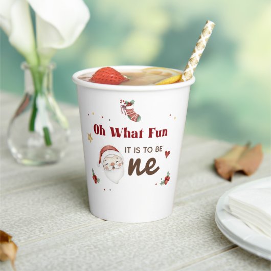 Kerstman Eerste Verjaardag Papieren beker (Insitu)