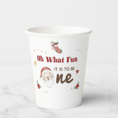 Kerstman Eerste Verjaardag Papieren beker (Voorkant)