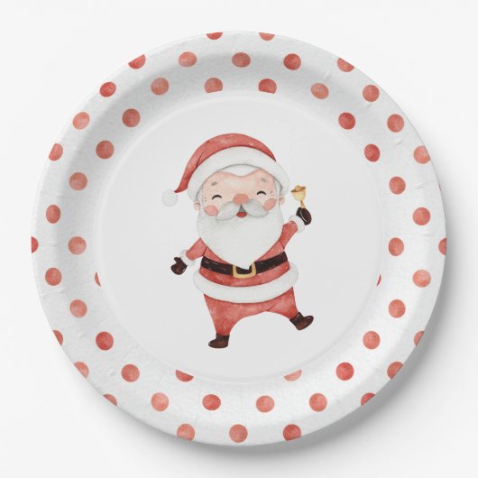 Kerstman Eerste verjaardag Papieren bord (Voorkant)