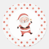 Kerstman Eerste Verjaardag Ronde Sticker (Voorkant)