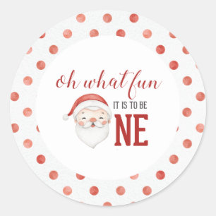 Kerstman Eerste Verjaardag Ronde Sticker