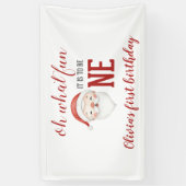 Kerstman Eerste Verjaardag Spandoek (Verticaal)