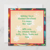 Kerstman eet koekjes in vintage stijl feestdagenkaart (Achterkant)