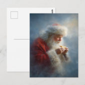 Kerstman eet koekjes kerstkaart briefkaart (Voorkant / Achterkant)