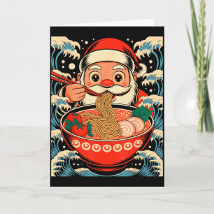 Kerstman eet Ramen Noedels Japans Kerstmis Kaart