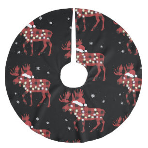 Kerstman eland rode geruite buffel Kerstmis Kerstm Kerstboom Rok
