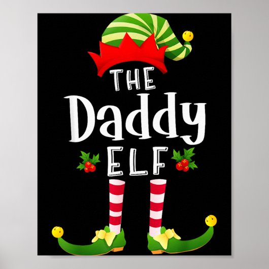 Kerstman Elf bijpassende pyjama Kerstfeest Poster (Voorkant)