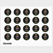 Kerstman Elf bijpassende pyjama Kerstfeest Ronde Sticker (Vel)